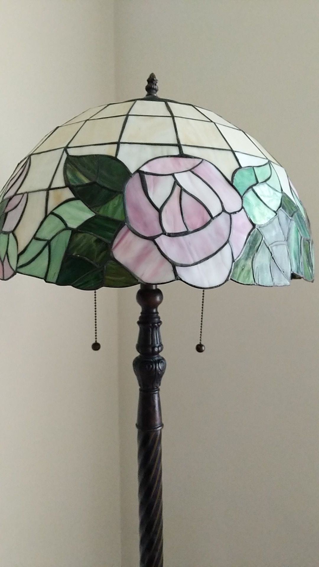 Tiffany style rose glass floor lamp