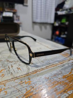 Versace MOD. 2199 1002/81 Black Gold Aviator Sunglasses frames only Italy PARTS ONLY NO LENSES