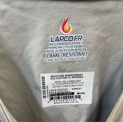 T-Shirt FR Fire Resistant LapcoFR size M & L / Camiseta FR Retardante al Fuego Size M & L gray color ONLY!