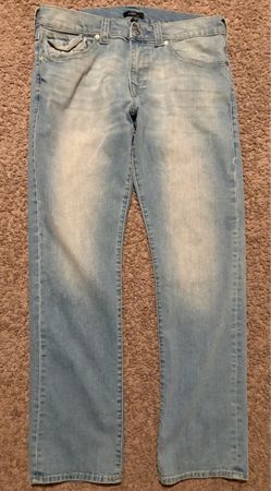 True Religion Light Wash Ricky Relaxed Straight Leg Jeans
