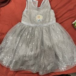 Frozen Girls Dress In Sparkly Grey