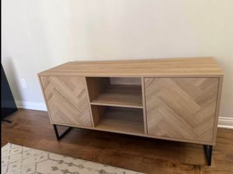 Modern Herringbone TV Console / Sideboard