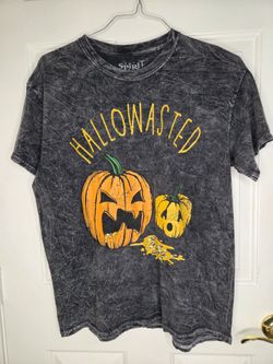 Spirit Halloween Hallowasted Pumpkin Acid Wash T-shirt Medium Unisex