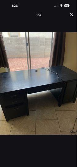 Desk with power outlets