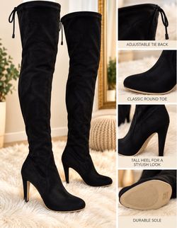Express Black Thigh High Over-the-Knee Stiletto Boots