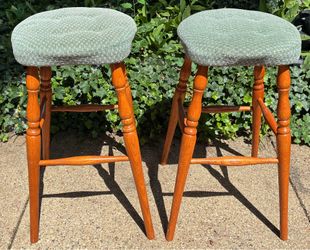 Pair of 27” Tall Oak Stools