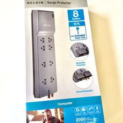  Belkin 8-Outlet Surge Protector – 12ft Cord – NEW in Box