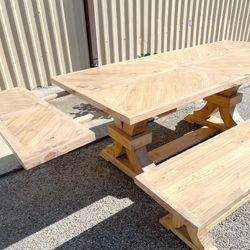 Custom Dining Table Farmhouse Country French Modern Rustic Solid Wood Set Restoration Hardware Insp Bench Hand Built Round Oval Counter Breakfast  