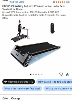 Walking Pad with 13% Auto Incline, Under Desk Treadmill for Home 6-Level 13% Auto Incline, 330LBS Capacity, 2.5HP, LED Display,Remote Control, <45dB P