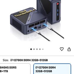 N3 Dual Thunderbolt 4 Mini PC, Core i7-12700H (Upgraded i5-12600H), Mini Desktop Computers 11 Pro, 32GB DDR4 512GB NVMe SSD, Quad Display, 8K, 2.5G LA