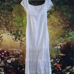 Elegant White Lace Dress 
