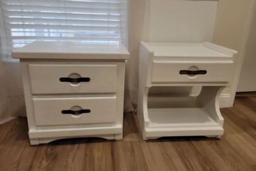 White Wood Nightstand Set of 2