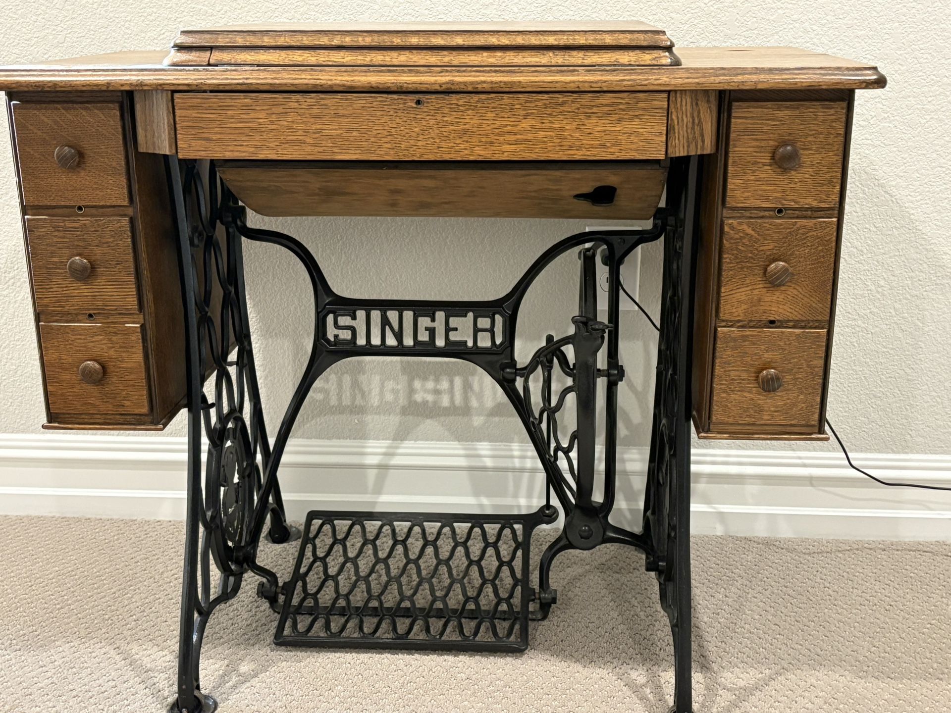 Antique Singer Sewing Machine Table