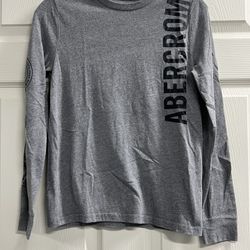 Abercrombie Fitch Boys Gray Long Sleeve Logo Shirt - Size 11/12 - VGUC