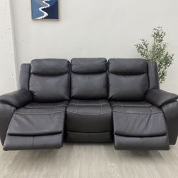 Harvey Leather Power Reclining Sofa with Power Headrests