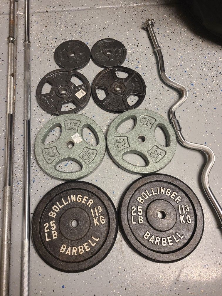 Standard Weight Plates And Bar.