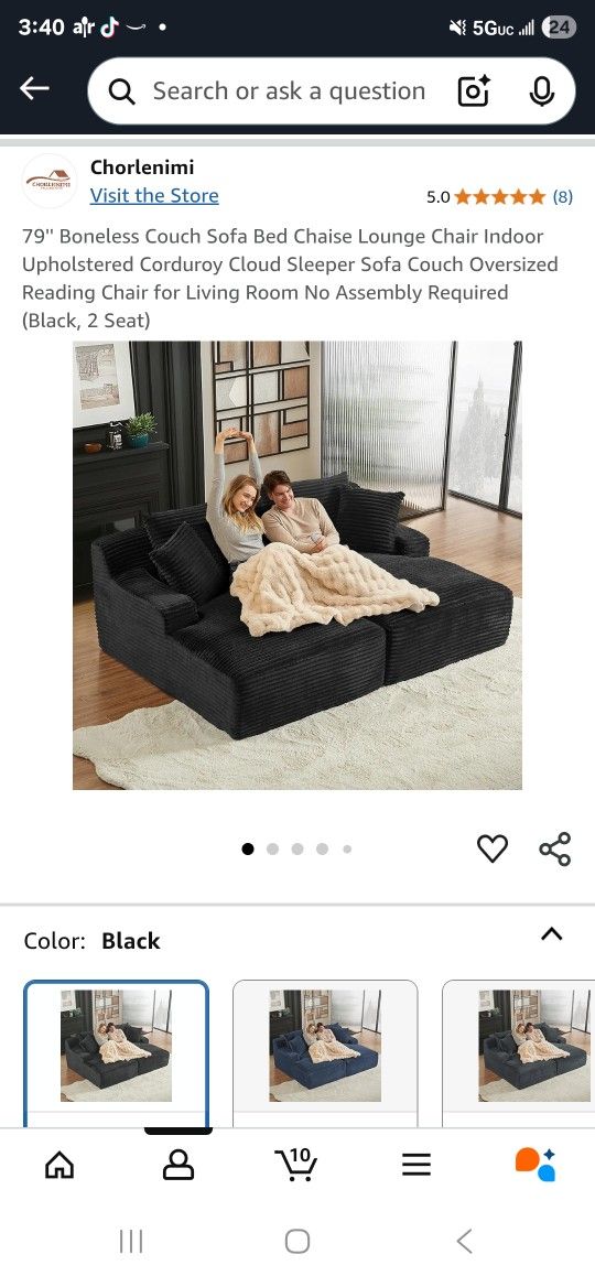 Boneless Sofa 79inch.