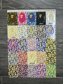 A Bathing Ape 2007 Different Stores Sticker Sheet Brand New Vintage Nigo Rare