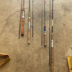 Vintage Fishing Rods, Salmon, Trout Bamboo 