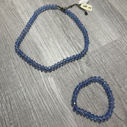 Brandnew Blue Swarovski Necklace & Bracelet 