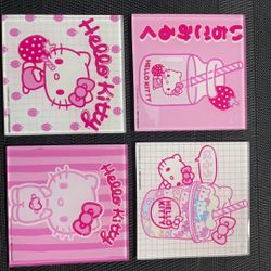 Hello Kitty glass coasters