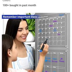 Two Plexiglass Magnetic Calendars Eraser Board 15 Firm