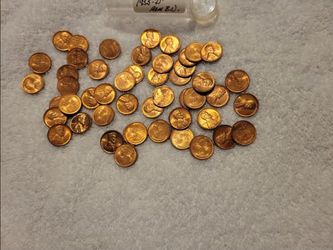 1955 D One Roll of  Gem Brilliant Uncirculated Wheat Cents Pennies