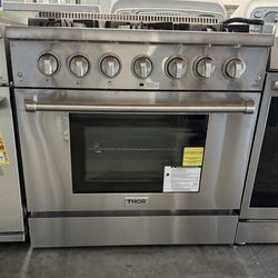 Thor Kitchen 36” Stainless Steel Pro Style Dual Fuel Range
