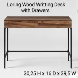 Brand New Loring Wood Writing Desk Or Console With 2 Drawers 