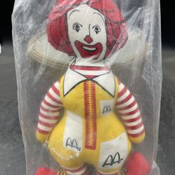 Vintage 13” Ronald McDonald Stuffed Doll In Original Bag NOS