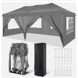 10x20 EZ Pop Up Canopy Tent Party Tent Outdoor Event Protable Instant Shelter Tent Gazebo with 6 Removable Sidewalls and Carry Bag,