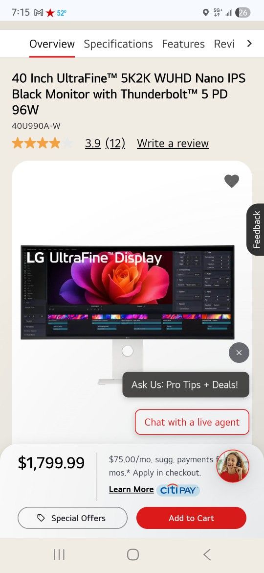 Lg 40 Inch Ultra Fine 