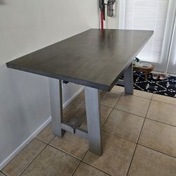 Gray Wood Dining Table - Countertop Height 