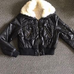 NEW Women Zara Luxury Faux Fur Bomber Style Black Jacket Coat Size S