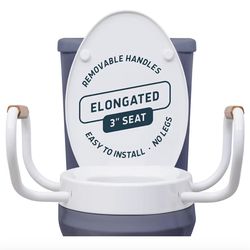 New: Lunderg Raised Toilet Seat with Handles