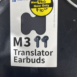 Timekettle M3 Language Translator Earbuds, Two-Way Translator Device with APP for 40 Languages Online, Voice Translator for Exploring Expat Life Freel