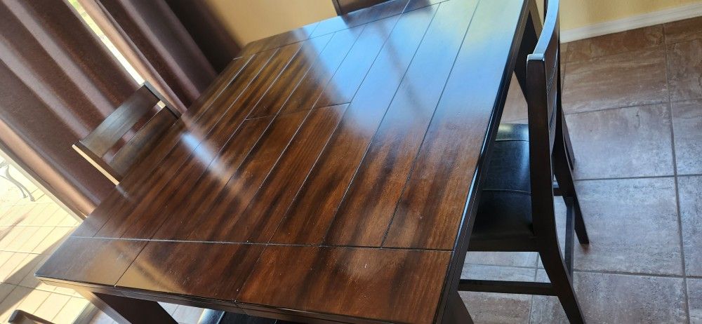 Wood Dining Room Set With 4 Chairs