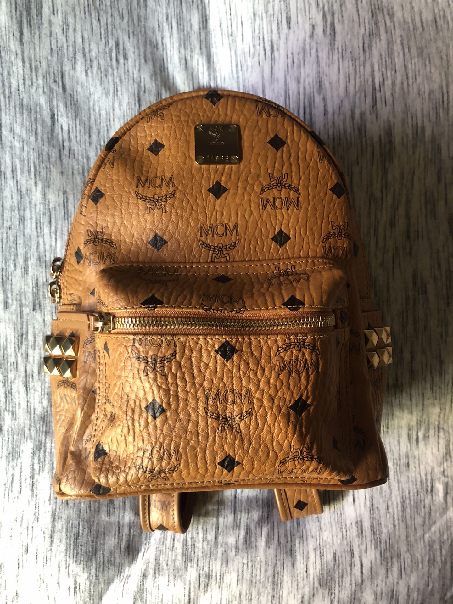 MCM Stark Side Studs Backpack In Visetos (authentic)
