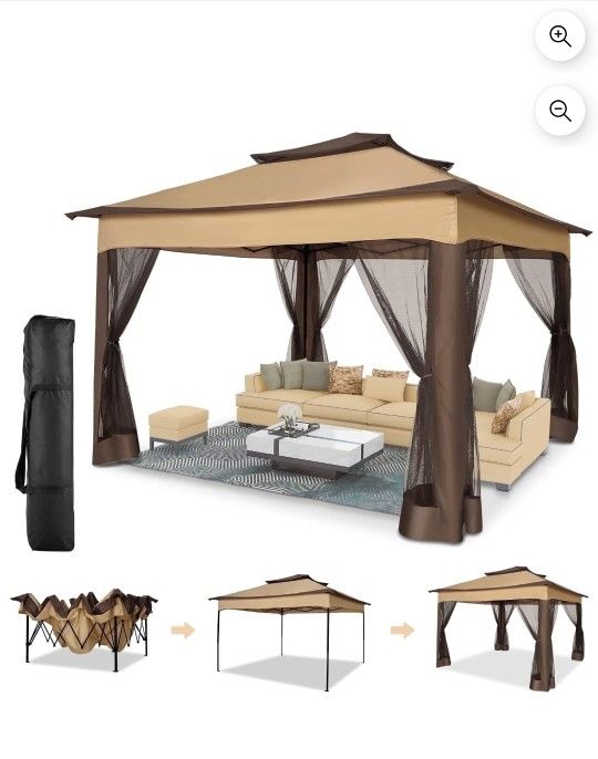 11'x11' Pop Up Gazebo with 4 Mosquito Netting