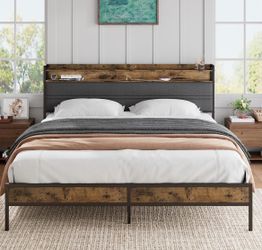 Queen Bed Frame w/ outlets