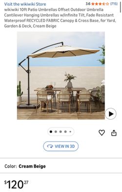 10 ft umbrella new in box (available in beige/red/navy blue)