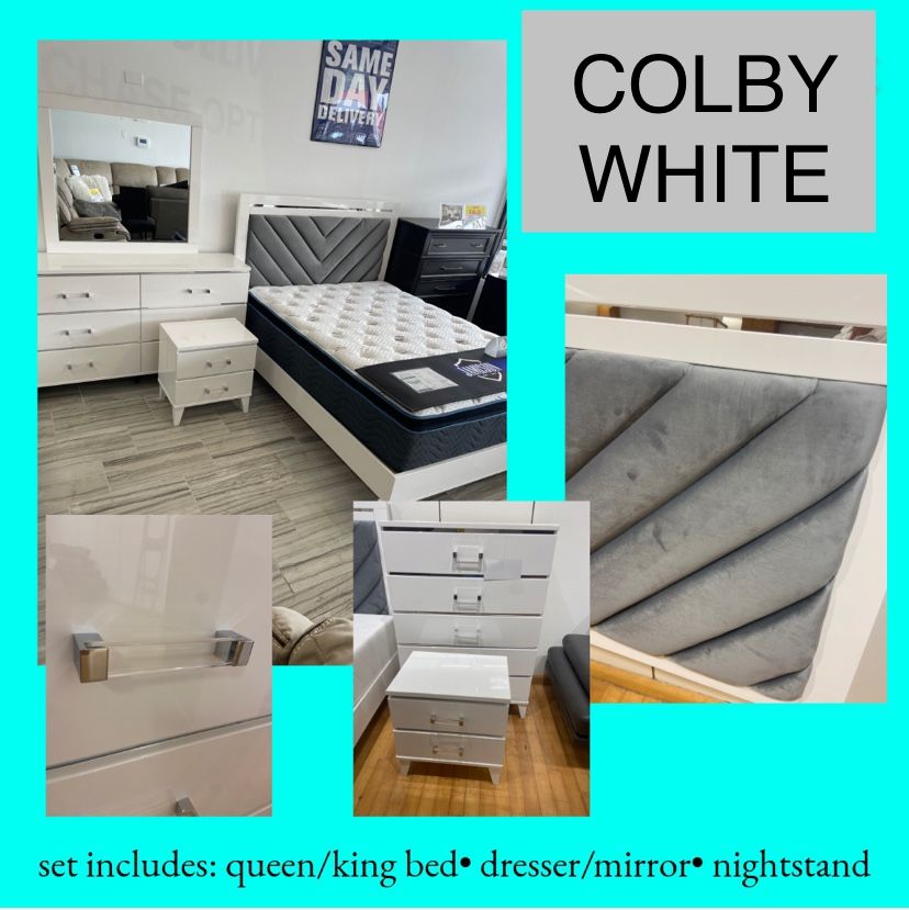 COMPLETE BED DRESSER MIRROR NIGHTSTAND!