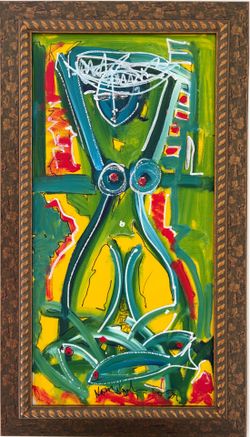 Neith Nevelson original acrylic on canvas painting