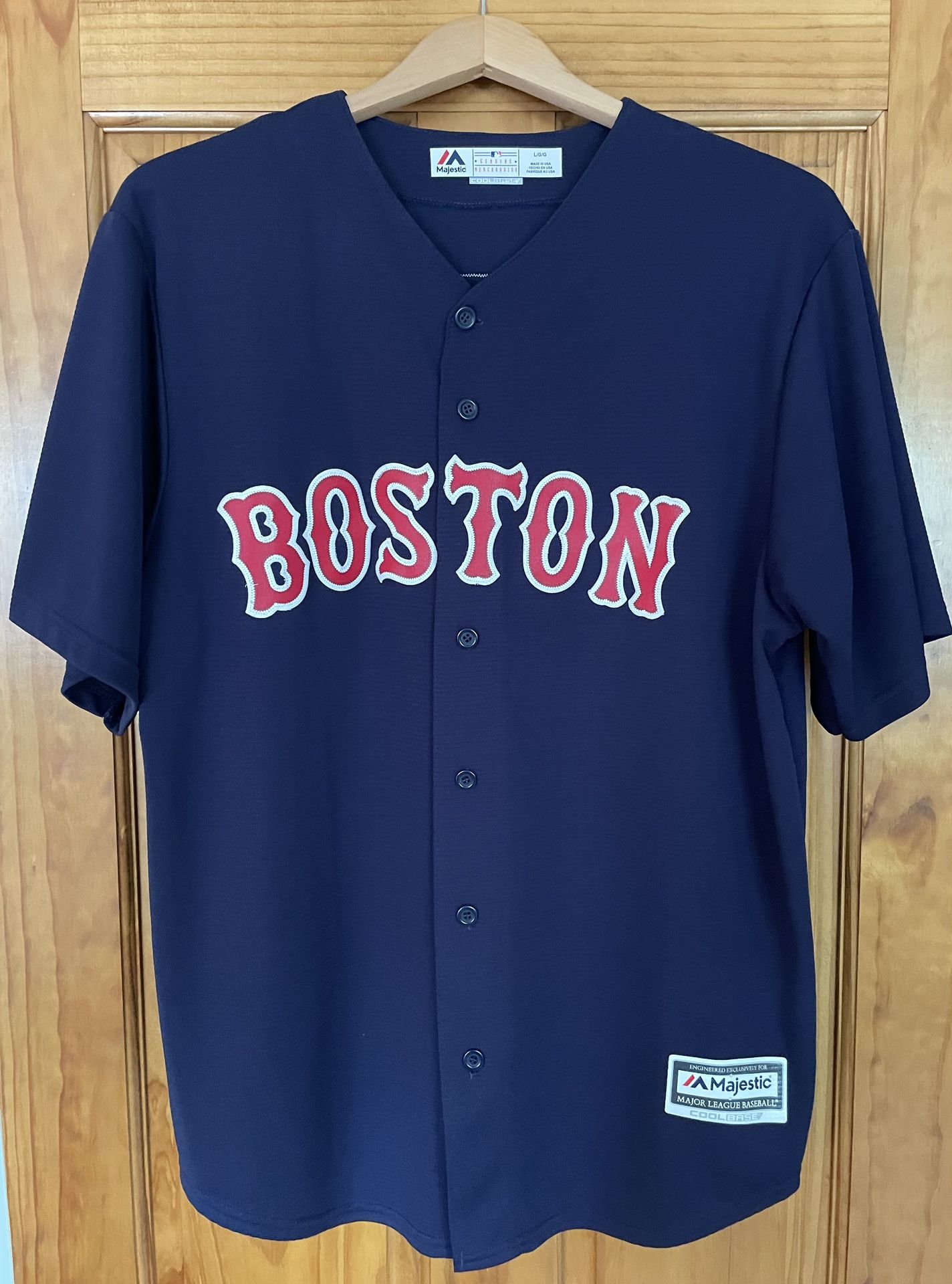 David Ortiz Boston Red Sox Majestic Navy Blue Jersey, Men’s Size Large. 