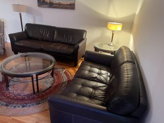 Brown Leather Living Room Set