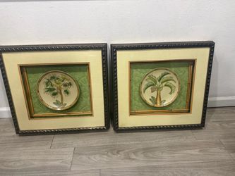 Vintage collectible Palm Tree shadow box Wall Art