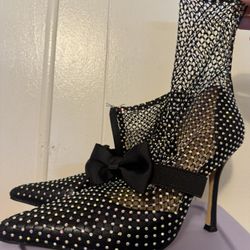 Unused Rhinestone Mesh Heels Size 9