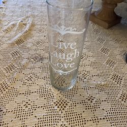 Live laugh love vase