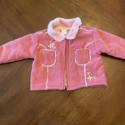 Girls Pink Suede Jacket - 18 months