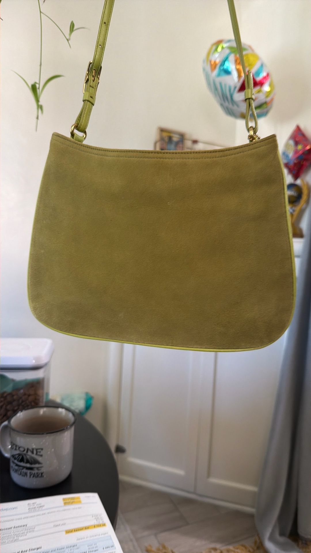 Coach Purse Suede And Leather Small Hobo Purse